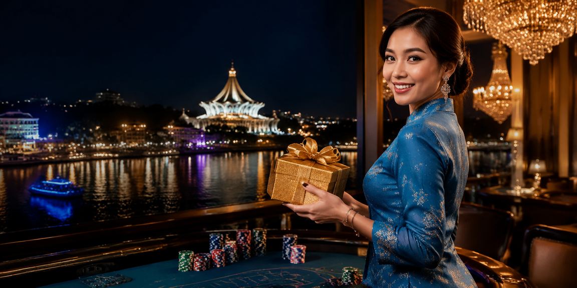 Pemain dari Kuching Sarawak menikmati taruhan dalam talian dengan pakaian tradisional baju kurung