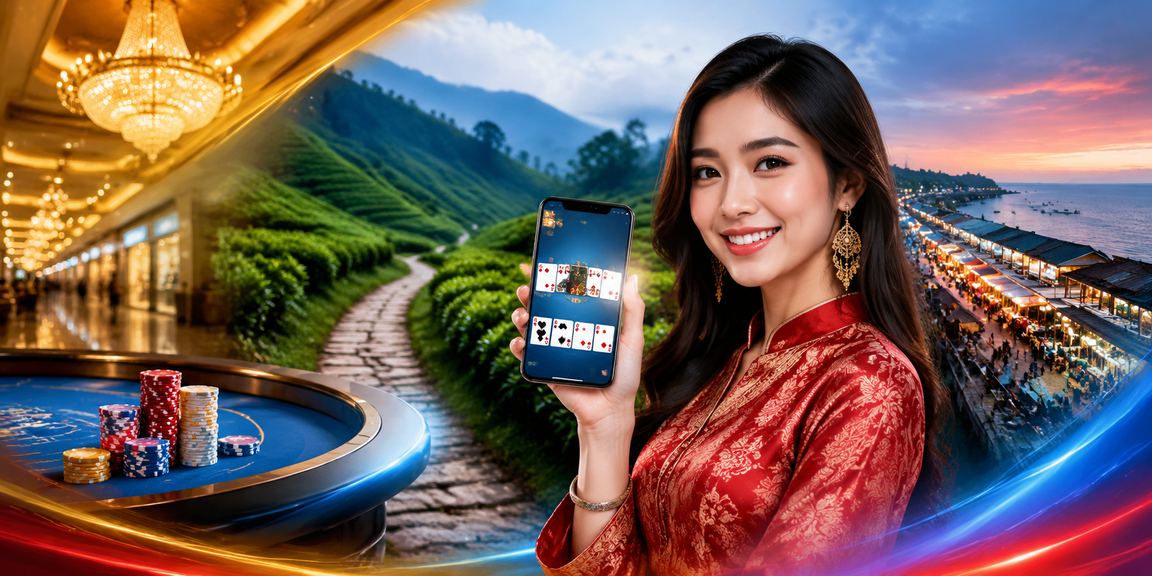 Suasana permainan kad kasino bergaya Malaysia sempena perayaan
